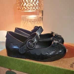 Mini Melissa Sparkling Black Kids Dress Shoes